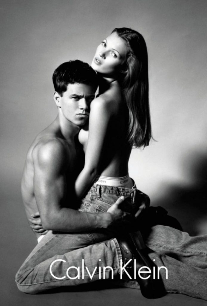 CK KATE MOSS AND MARK WAHLBERG 1992